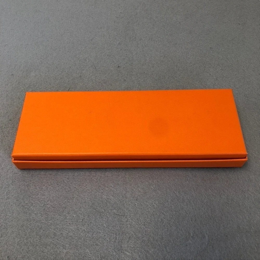 Authentic Hermes Orange Storage Gift Box Empty 10x3.5x1.5 Small Rectangle